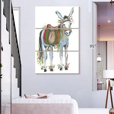Ebern Designs Brampt Christmas Donkey I In White