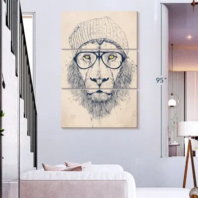 Ebern Designs Brampt Cool Lion In Blue