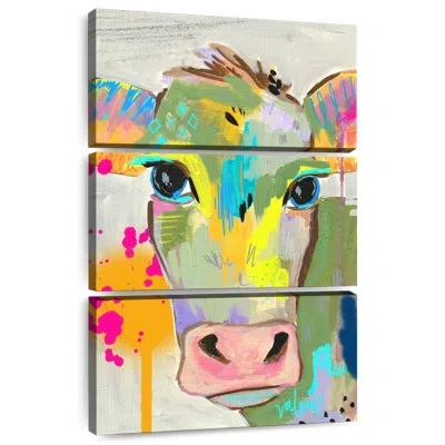 Ebern Designs Brampt Cow Neon In Green