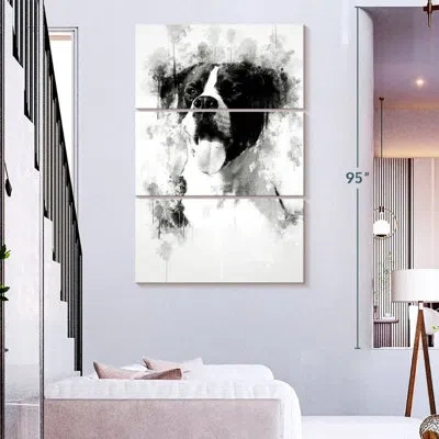 Ebern Designs Brampt Dog Happy Black And White