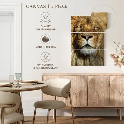 Ebern Designs Brampt Epic Lion Head In Beige