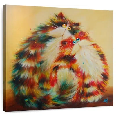 Ebern Designs Brampt Felines For You In Yellow