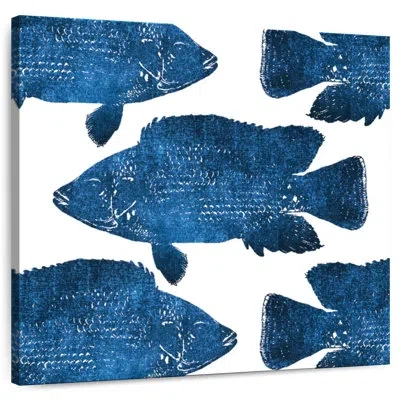 Ebern Designs Brampt Fish Collage In Blue