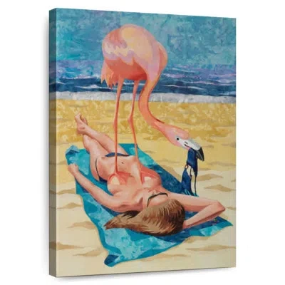 Ebern Designs Brampt Flamingo On Sun Bather In Teal