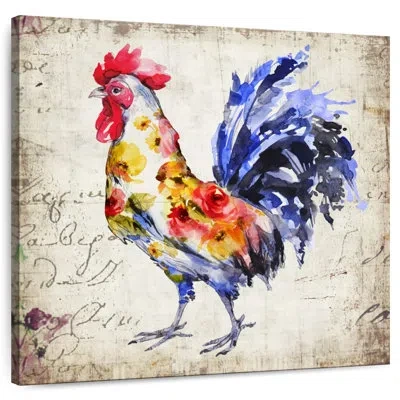 Ebern Designs Brampt Floral Rooster
