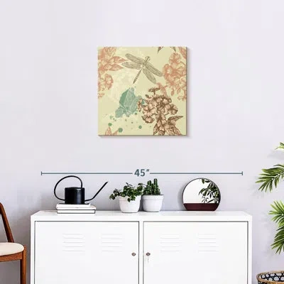 Ebern Designs Brampt Floral Vintage Dragonfly