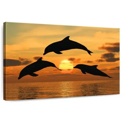 Ebern Designs Brampt Flying Dolphins In Brown