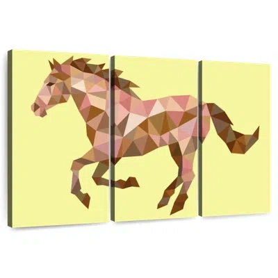 Ebern Designs Brampt Geometric Horse In Yellow
