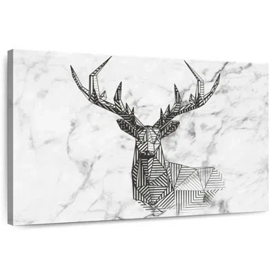 Ebern Designs Brampt Geometric Stag In Gray