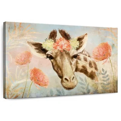 Ebern Designs Brampt Giraffe Spring Floral
