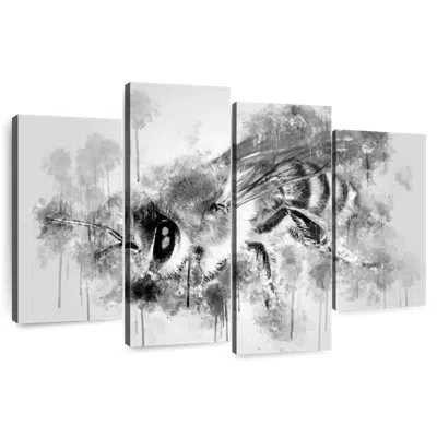 Ebern Designs Brampt Honey Bee Black And White