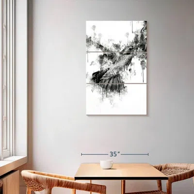 Ebern Designs Brampt Hummingbird Black And White In Gray