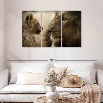 Ebern Designs Brampt Lion And His Cub