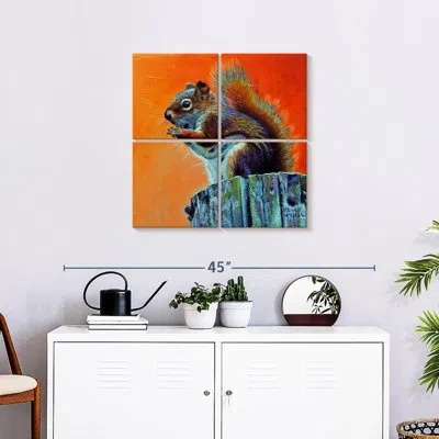 Ebern Designs Brampt Little Red Squirrel In Orange