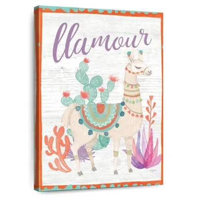 Ebern Designs Brampt Lovely Llamas Llamour In White
