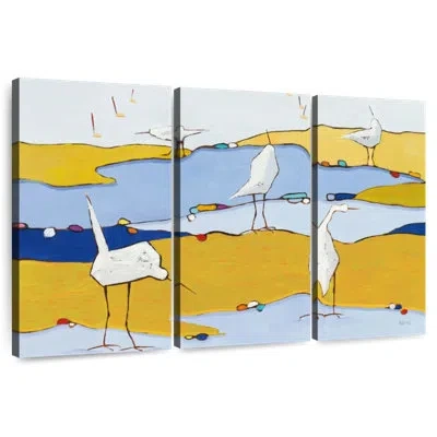 Ebern Designs Brampt Marsh Egrets In Beige