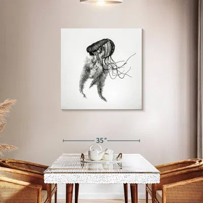Ebern Designs Brampt Monochrome Jellyfish In Black