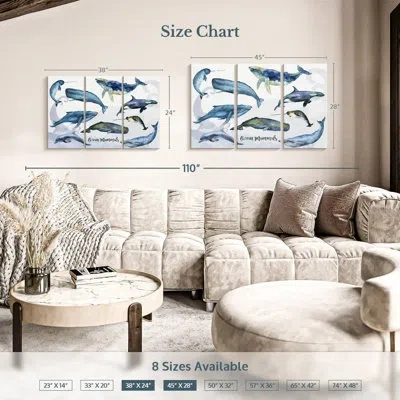 Ebern Designs Brampt Ocean Mammals Chart In Blue