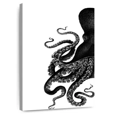 Ebern Designs Brampt Octopus Black And White I