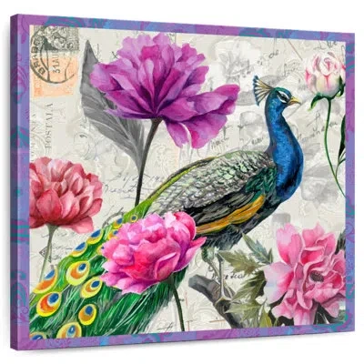 Ebern Designs Brampt Peacock Floral Collage