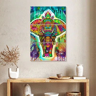 Ebern Designs Brampt Rainbow Elephant Ii In Beige