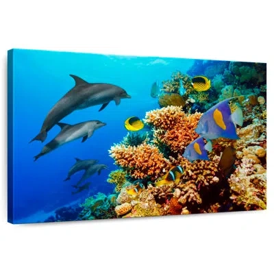 Ebern Designs Brampt Reef Sea Life In Blue