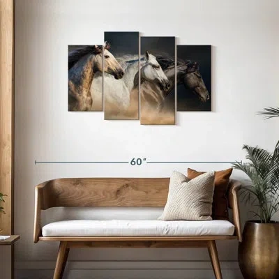 Ebern Designs Brampt Refined Wild Horse In White