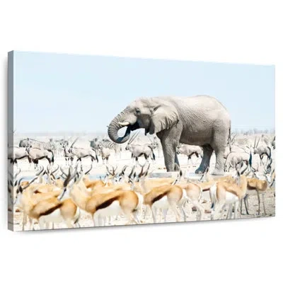 Ebern Designs Brampt Safari Etosha Elephant In Blue