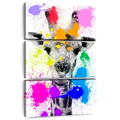 Ebern Designs Brampt Safari Splash Giraffe In Blue