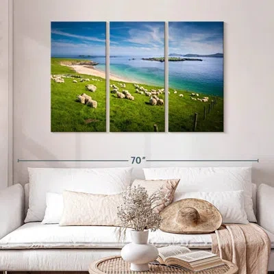 Ebern Designs Brampt Sheep In Paradise In Blue