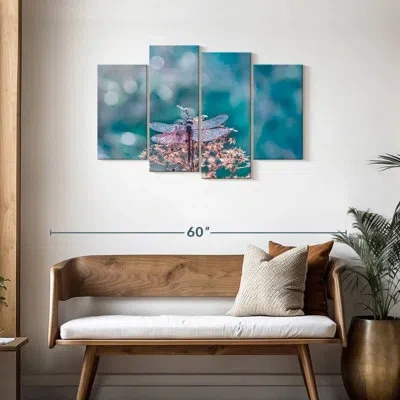 Ebern Designs Brampt Sparkling Dragonfly In Blue