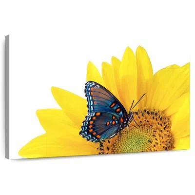 Ebern Designs Brampt Sunflower With Butterfly