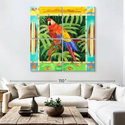 Ebern Designs Brampt Surf Parrot
