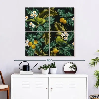Ebern Designs Brampt Tropical Plants And Two Birds