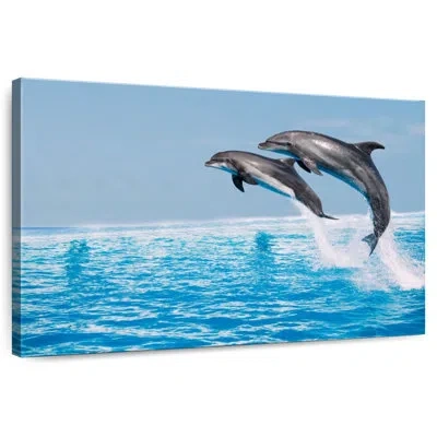 Ebern Designs Brampt Two Leaping Dolphins