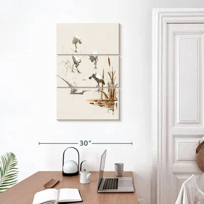 Ebern Designs Brampt Wenskaart Met Vier Lepelaars In Beige