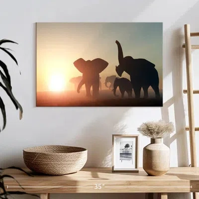 Ebern Designs Brampt Wild Elephants In Black