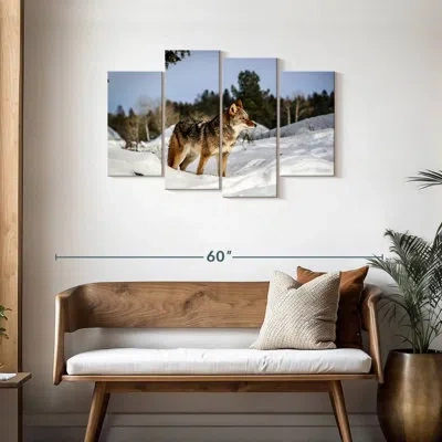 Ebern Designs Brampt Winter Snow Coyotes