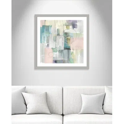 Ebern Designs Breydan 'pastel Color Section Ii' Framed Acrylic Painting Print In Gray;peach