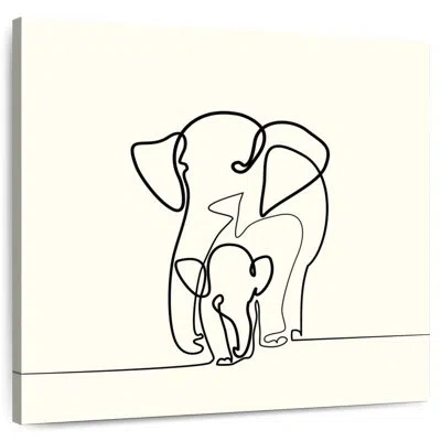 Ebern Designs Crowle Elephant And Baby In White