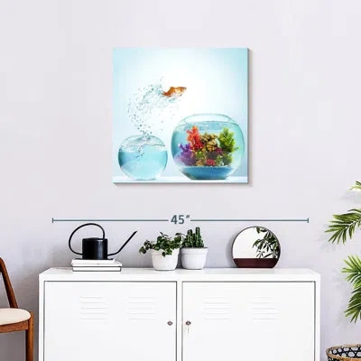 Ebern Designs Crowle Fish Moving Out In Blue
