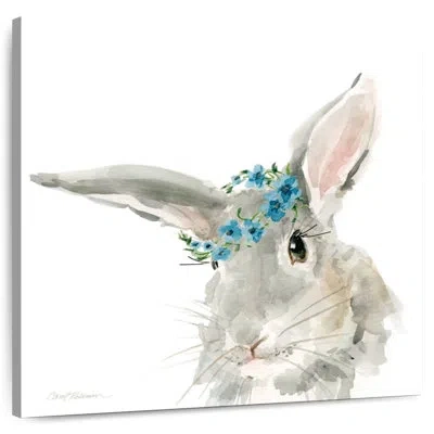Ebern Designs Crowle Glamour Girls Rabbit In Gray