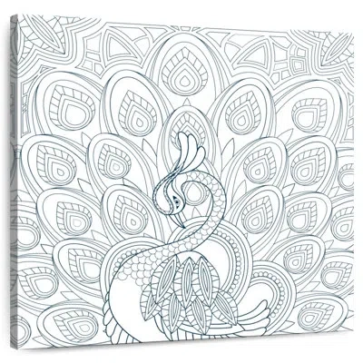 Ebern Designs Crowle Graceful Peacock In White