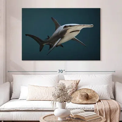 Ebern Designs Crowle Great Hammerhead Shark In Gray