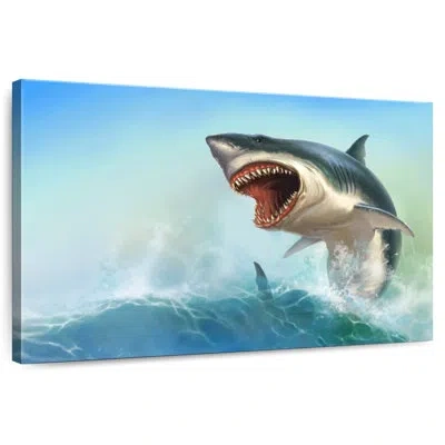Ebern Designs Crowle Scary Shark In Gray