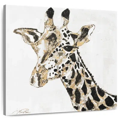 Ebern Designs Crowle Speckled Gold Giraffe