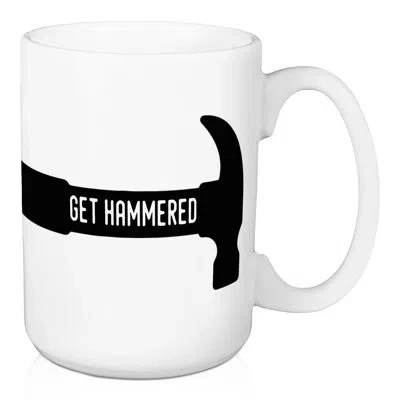 Ebern Designs Donny Get Hammered Coffee Mug In White