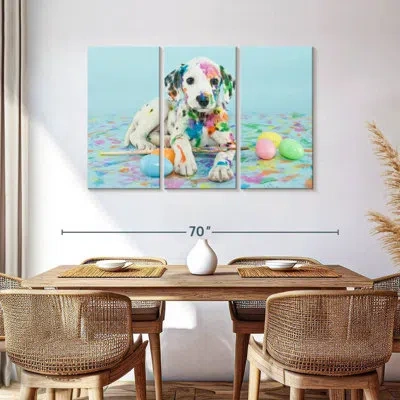 Ebern Designs Easter Dalmatian Puppy In Blue