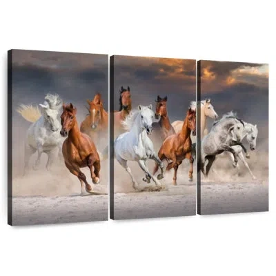 Ebern Designs Galloping Horse In The Desert In Brown