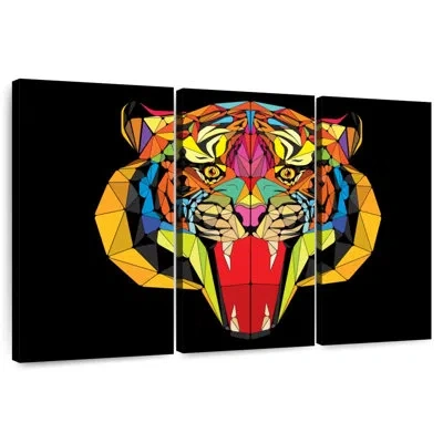 Ebern Designs Geometric Tiger In Black